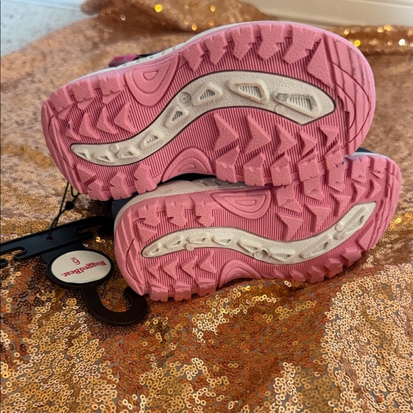 Girls RuggedBear Navy and Pink Snow Boots - Picture 5 of 6